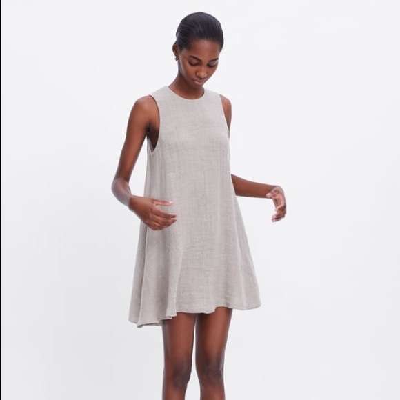 NWT Zara Linen Shift Dress - Picture 2 of 6